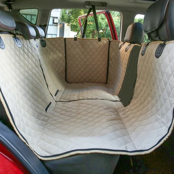 

Cat Pet Carrier Car Rear Back Seat Cover Hammock Cushion Dog Waterproof Cover Mat With Safety Belt Zipper And Pockets View Mesh