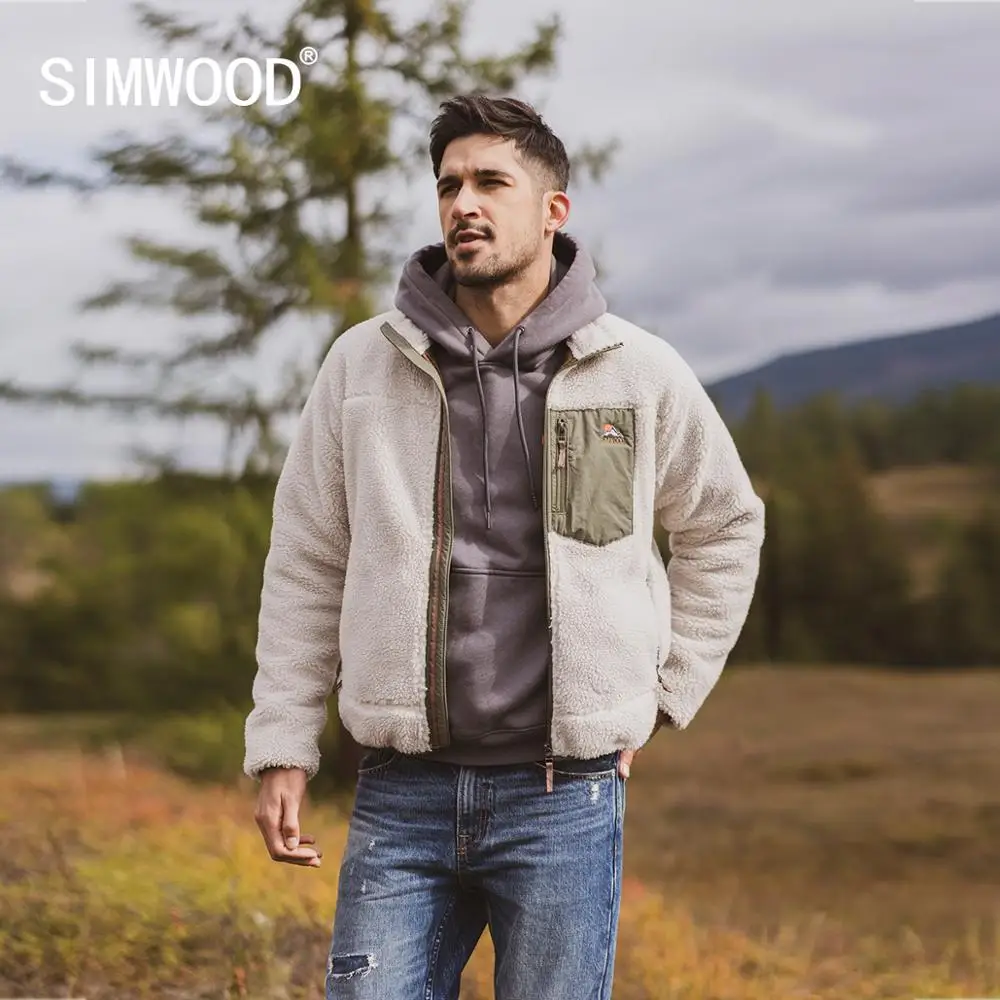 SIMWOOD 2021 весна зима новый панелями флисовая куртка для мужчин размера плюс шерпа