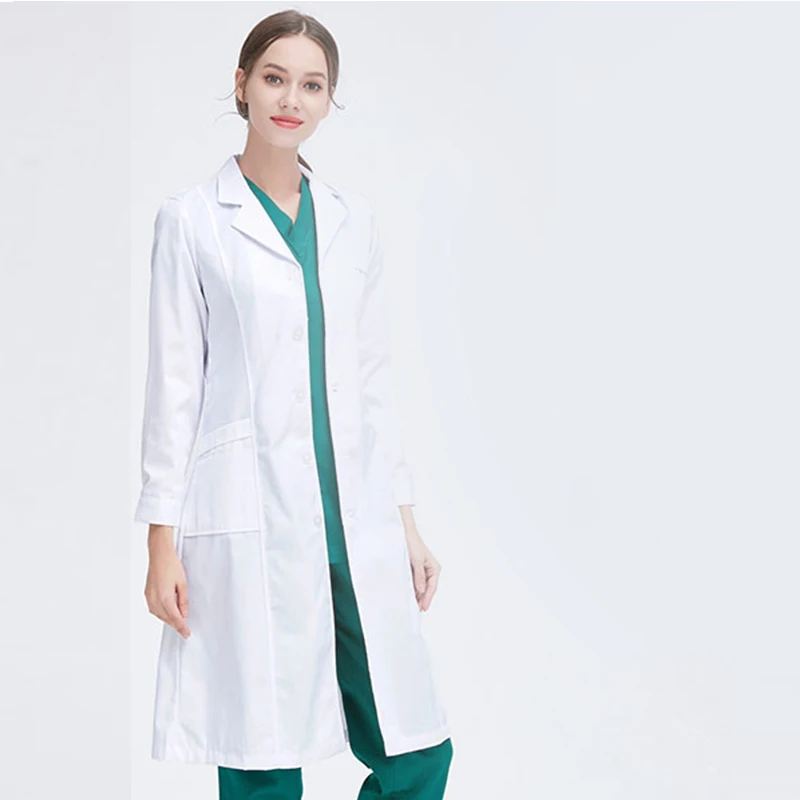 VIAOL Hospital Doctor Slim Multicolour Nurse Uniform medical gown Overalls For Women Ladies Medical Robe Medical White Lab Coat