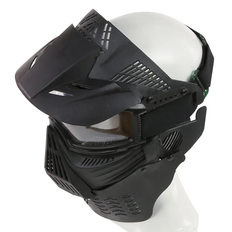 Military Full Face Airsoft Tactical Mask Lens Google With Neck Protection Shooting Hunting Accessores CS Wargame Paintball Masks