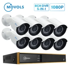 Movols 1080 p 8ch dvr 8 pces 2mp visão noturna sistema de câmera segurança indoor/outdoor cctv kit sistema vigilância vídeo à prova dwaterproof água