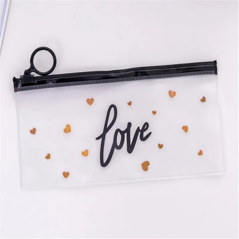 1pc creative ring flat pull bag pencil small fresh large capacity simple stationery box storage children's | Канцтовары для