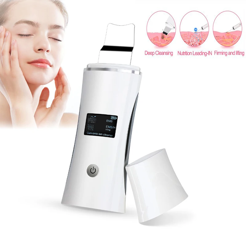 

Ultrasonic Deep Face Cleaning Skin Scrubber Remove Dirt Blackhead Reduce Wrinkles spots Spatula Facial Whitening Lifting Device