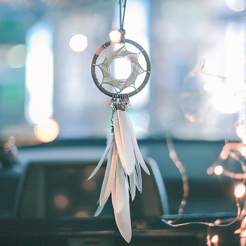 

Creative Dromenvanger with Feather Wall Hanging Decoration Hollowing out Vintage Dream Catcher Bag Pendant Home Party