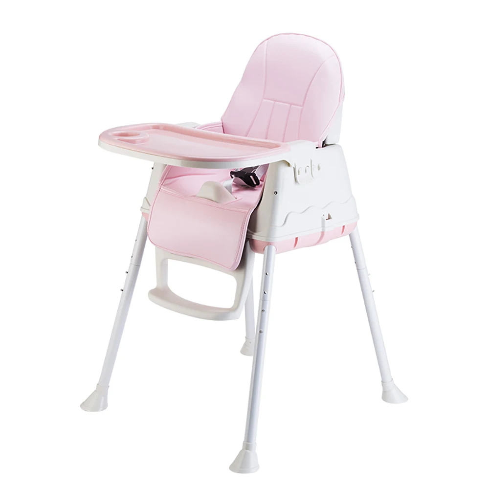 Детский стульчик для кормления, детский портативный стульчик, подушка для сиденья, детский стульчик для кормления, многофункциональный складной обеденный стульчик для детей - Цвет: Pink