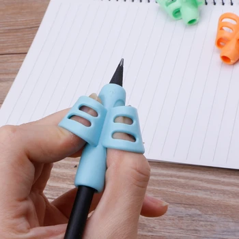 

3Pcs Two-finger Grip Silicone Baby Pencil Holder Learn Writing Tools Writing Pen WXTA