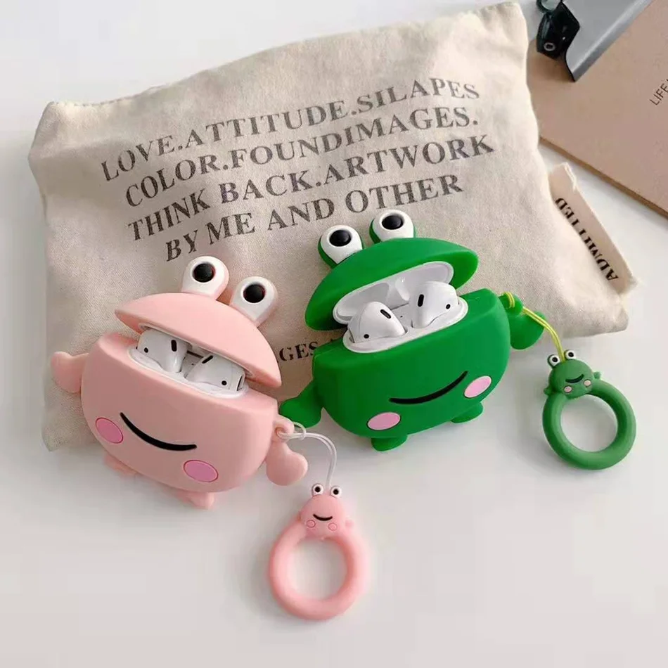 Для AirPods чехол игривый милый мультфильм животных сумка Микки чехол для Airpods 2/i10/i11 TWS Защитная крышка с палец кольцо ремень