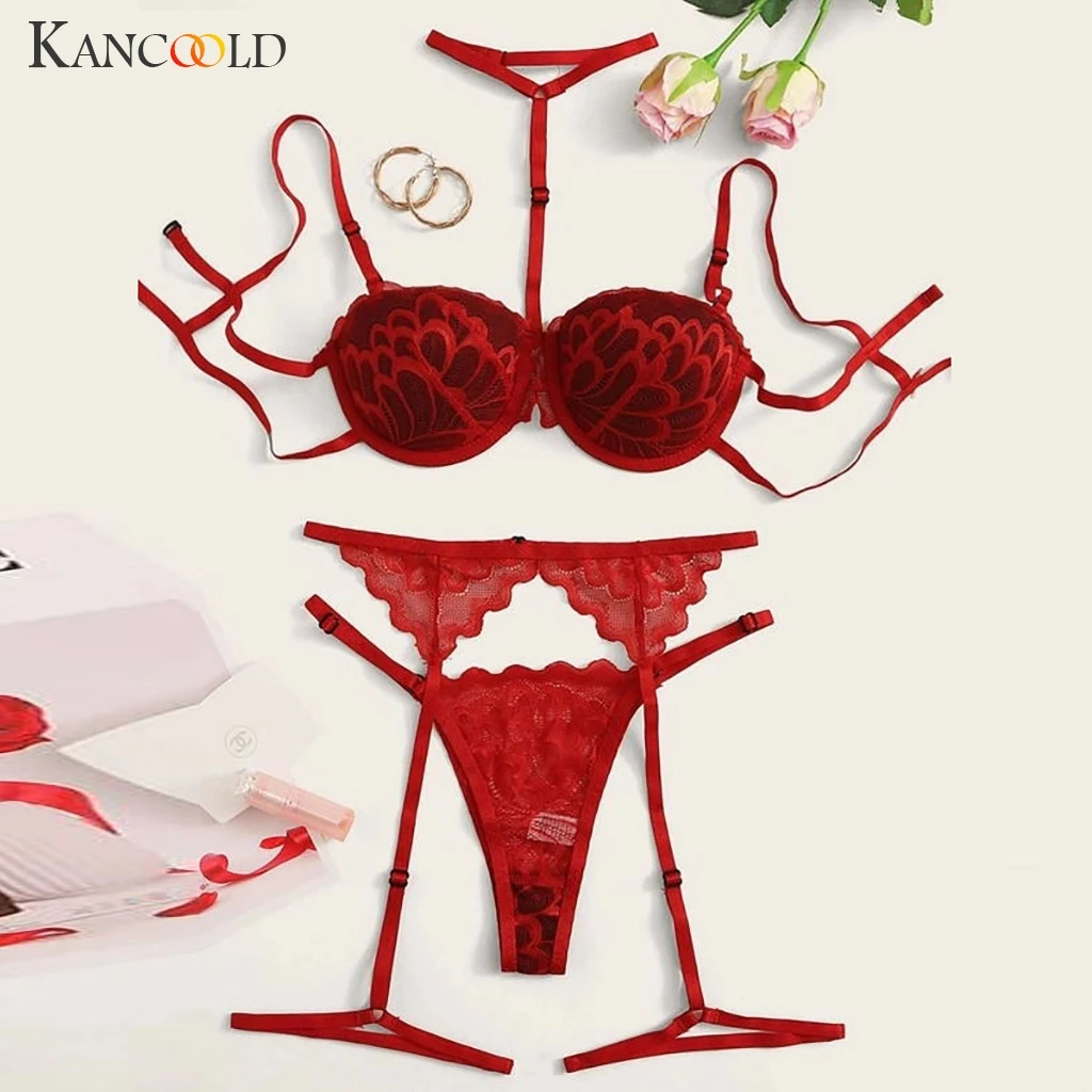 KANCOOLD, женское сексуальное нижнее белье, кружева, Babydoll, открытый бюстгальтер, набор, стринги, нижнее белье, ночное белье, бюстгальтер, короткие наборы