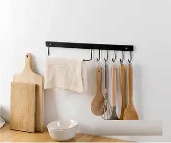 

1PC 5 HookMetal Towel Wall Shelf Organizer Wall Mounted Nailless Bathroom Shelf Kitchen Storage Holder Rack QA 167