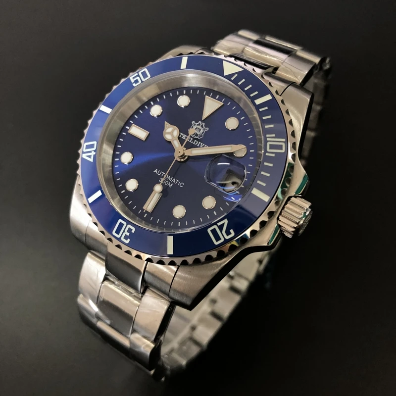 Мужские наручные часы STEELDIVE автоматические механические с керамическим