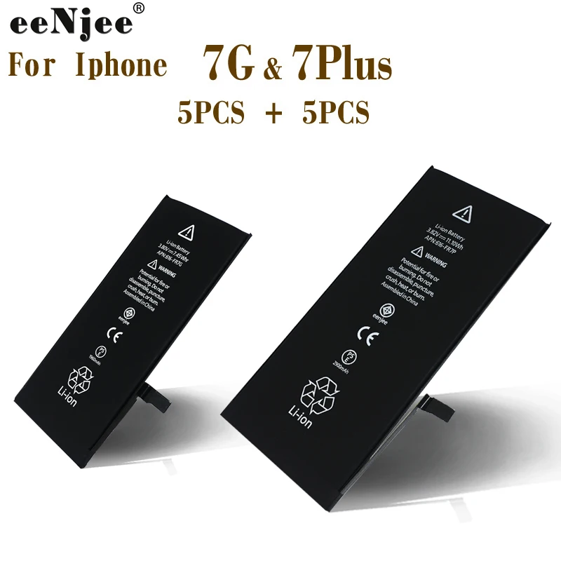 Eenjee Mobile Phone Battery 5pcs Batteries For Iphone 7 7g And 5pcs