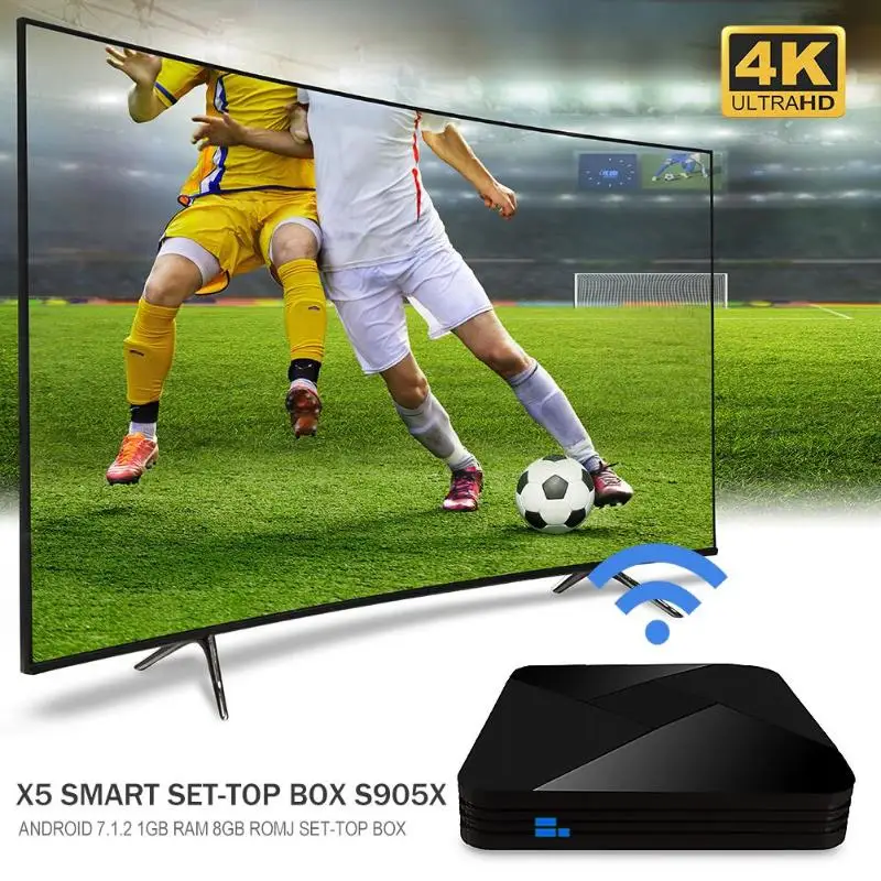 X5 S905X Android 7.1.2 Smart tv Box 1 ГБ ОЗУ 8 Гб ПЗУ WiFi мини-приставка макс до 32G HDMI 2,0 максимум 4К@ 60fps Google Play
