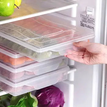 

Refrigerator Transparent Dumpling Storage Tray Food Container Organizer For Frozen Dumpling Box Keep Fresh Food Freezer Boxes