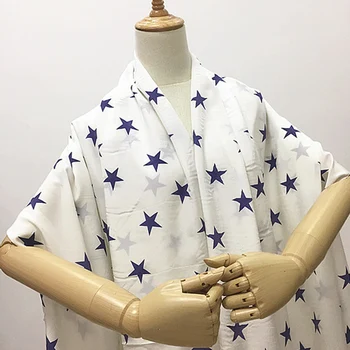 

Fashion stars print pure silk crepe de chine silk fabric 100% silk CDC fabric,SCDC1141