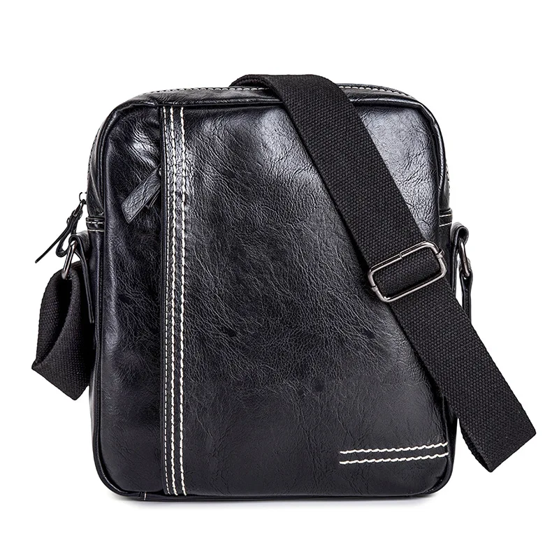 Postman Package Youth Summer Casual Leather One-shoulder Slash Bag - Цвет: Черный