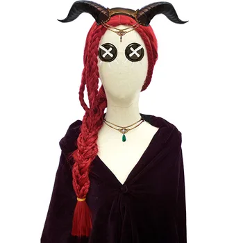 

LANLAN Fiona Gilman Cosplay wig Photographic props Wine red long hair High temperature fiber