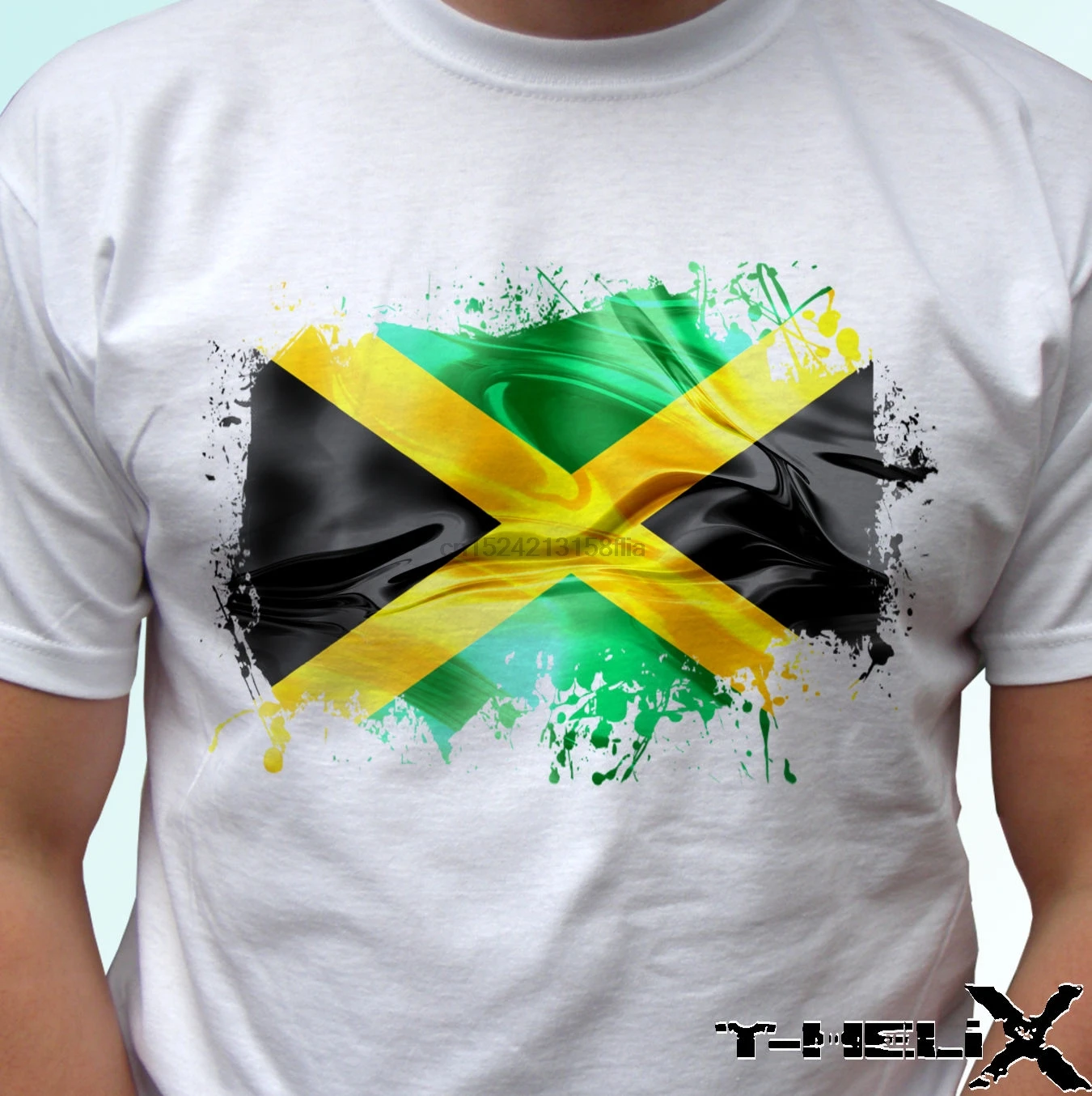 Jamaica-белая футболка дизайн флага страны мужские женские детские размеры | Мужская