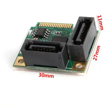

New 2 Ports Mini PCI-E to SATA 3.0 Converter Hard Drive Extension Card Adapter Board