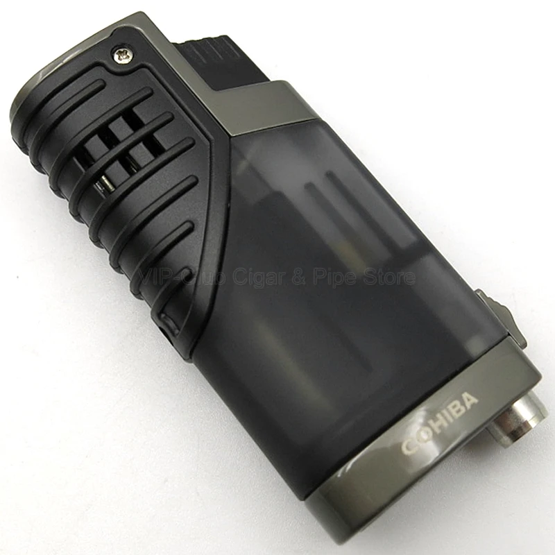 Высококачественный классический 3 фонарь COHIBA, зажигалка для сигарет с огнем, зажигалка для сигар, Подарочная коробка, портативный инструмент для курения на открытом воздухе