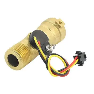 

1-30L/min G1/2 Threaded Brass Body Wired Hall Luquid Water Flow Sensor Flowmeter