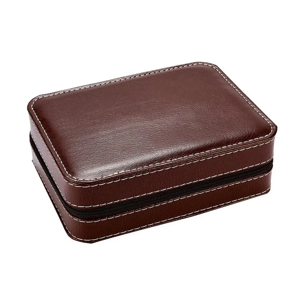 

4 Slots Zippered Watches Box Portable Travel Box Watch Organizer Watch Display Storage Box Collector Case Showcase