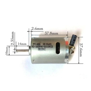

RS380 DC Motor with 4 Cooling Holes DC 4.5V-7.2V 18000-28800 rpm High Speed DC Motor for DIY Ship Car RC Models Shaft Dia 2.35mm
