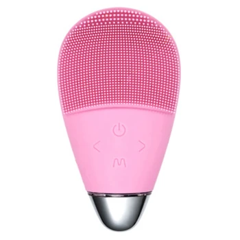 

EAS-Pink Silicone Cleansing Instrument Electric Face Washer Five-Speed Adjusting Cleansing Eyes Double Effect
