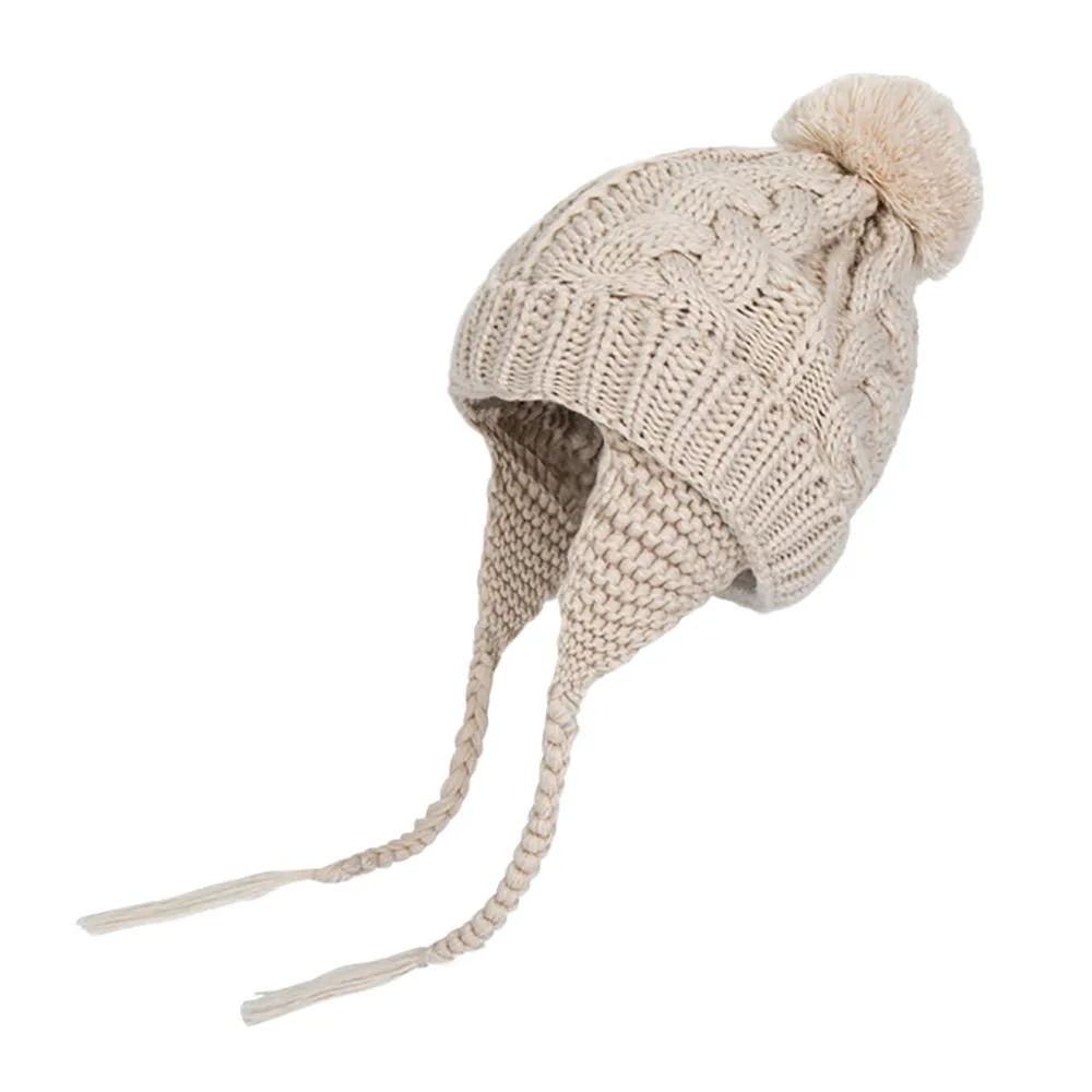 SAGACE шапочки милый Дети девочка мальчик ребёнок младенец теплые зимние вязаные шапка с помпоном меховые головные уборы теплые ушками Детская одежда шляпа
