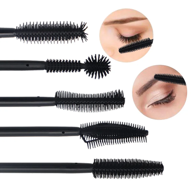 Eyelash Brush 50 pcs Disposable Silicone Eyelashes Brushes Applicator Eye Lash mascara wands Brush Eyelash Extension women Makeup Tools