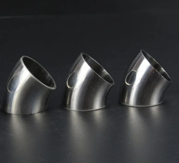 5PCS/LOT Outer D:38mm Thickness:1.5mm 45 Degree 304 Stainless Steel Elbow Welding Pipe Sanitary Exhaust Pipe Bracket Elbow