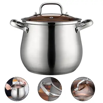 

304 Food-grade Stainless Steel Stew Pot Anti-overflow corrosion-resistant Thickened Bottom Stockpot for Kitchen Induction Cooker
