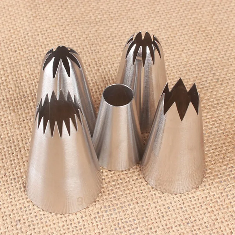 

5pcs Icing Piping Nozzles Cake Decorating Pastry Tip Stainless Steel Mouth Fondant Cream Baking Tools Accessories