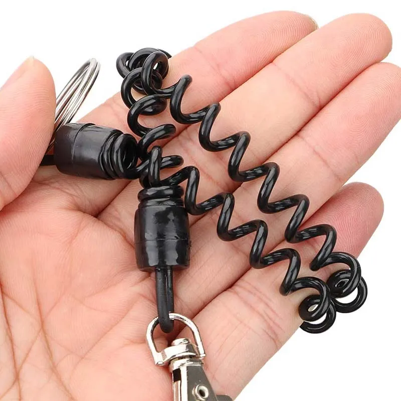 1Pc Spring Coil Keychain Spiral Retractable Theftproof Anti-Lost Stretch Cord Safety Key Ring Lobster Clasp Hook for Keys Wallet whistle keychain key chain clip keychain tool keychain carabiner key ring