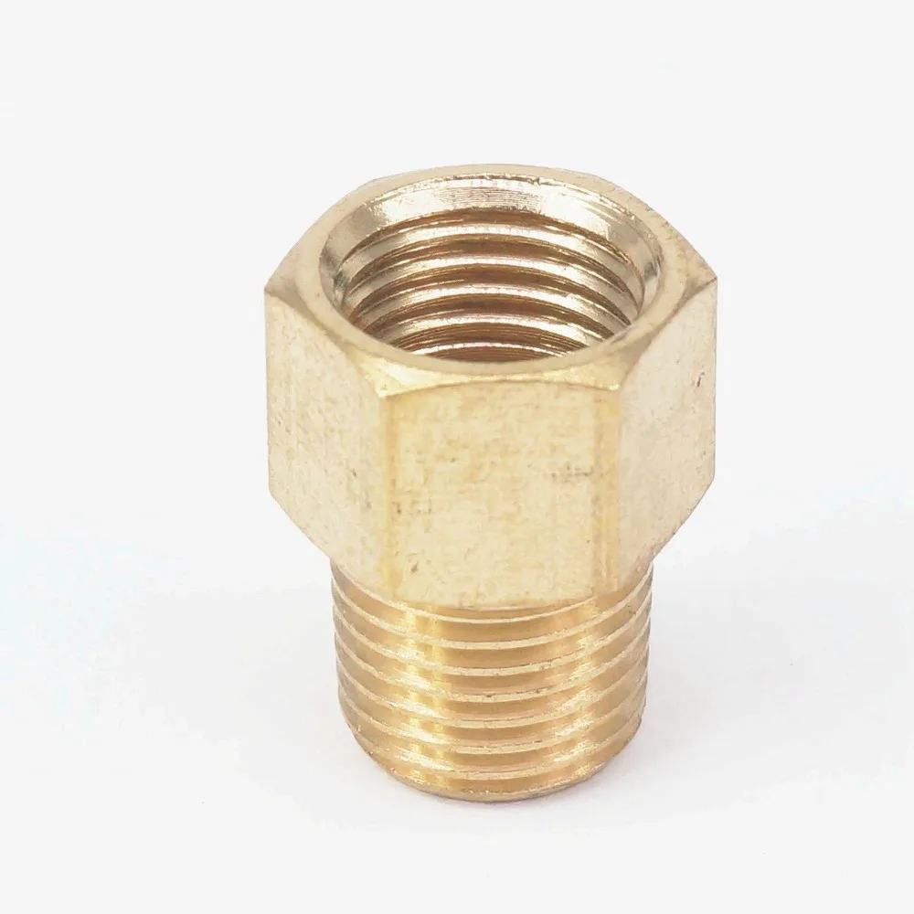 Латунный шланг фитинг шестигранный редуктор 1/" BSPT Мужской x 1/4" NPT Женский сменный соединитель Адаптер