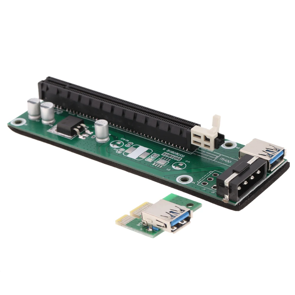 10 шт. USB 3,0 PCI-E Riser PCI E Express 1X to 16X удлинитель плата адаптера кабель SATA 15Pin-6Pin питание для майнинга биткоина