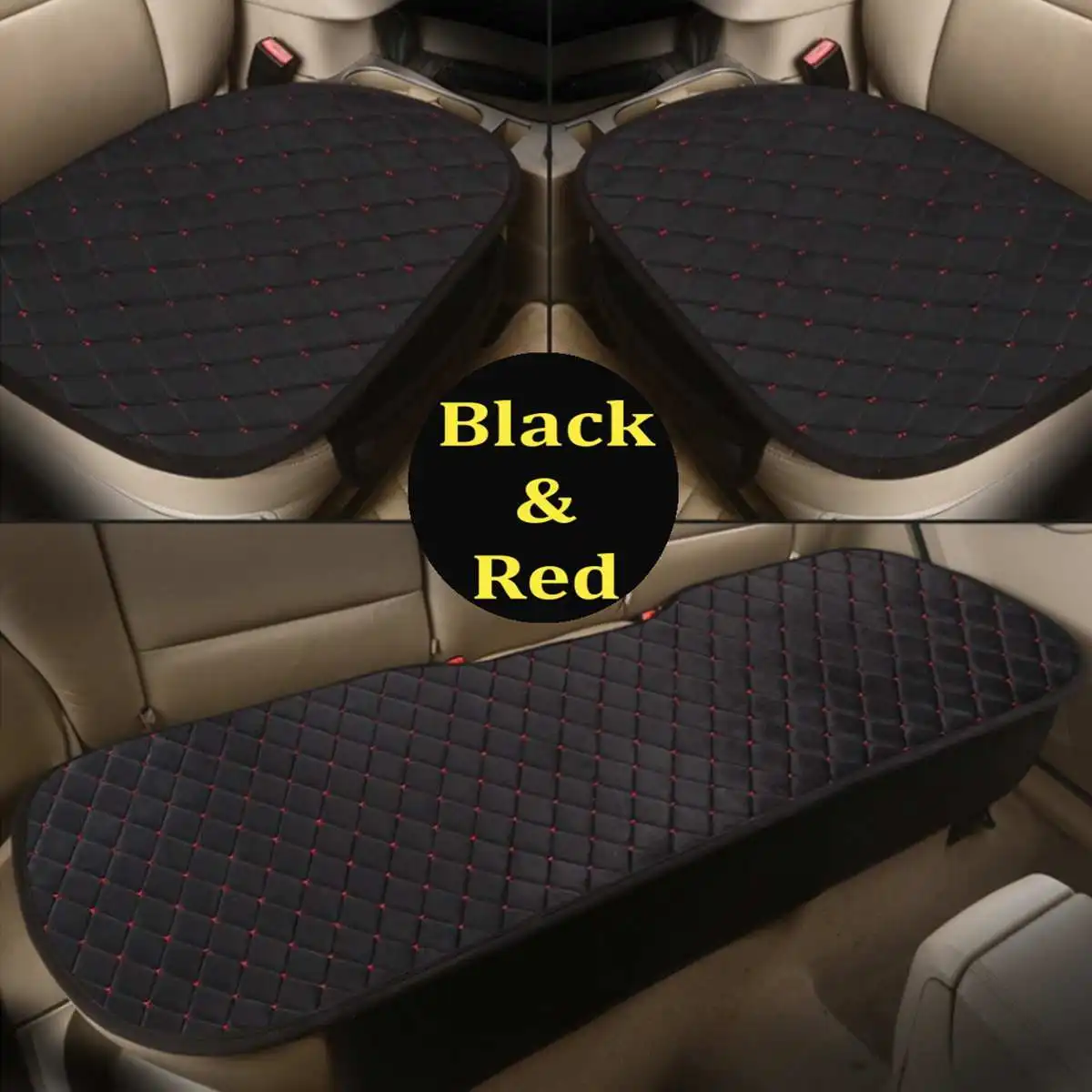 1 Set Universal 5 Seats Winter Warm Car Seat Cover Soft for Velvet Plush Cushion Front Back Rear Chair Pad Protector | Автомобили и
