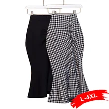 Большие размеры, винтажные Вязаные Юбки Русалки с высокой талией, длинная Трикотажная асимметричная юбка, Толстая теплая Расклешенная юбка с оборками на осень и зиму