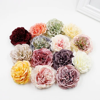 

2pcs 8 CM artificial flower silk peony flower head For wedding party home decoration DIY flower wall gift box scrapbook craft
