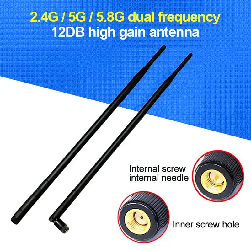 Antena de 12DBI de cuatro bandas, 2400-2500/5150-5850MHz, conector SMA para enrutador WiFi 2,4G 5G 5,8G para enrutador Huawei
