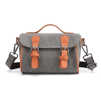 

Shoulder portable female bag new magnetic buckle clamshell messenger bag female retro messenger canvas bag female bag Women