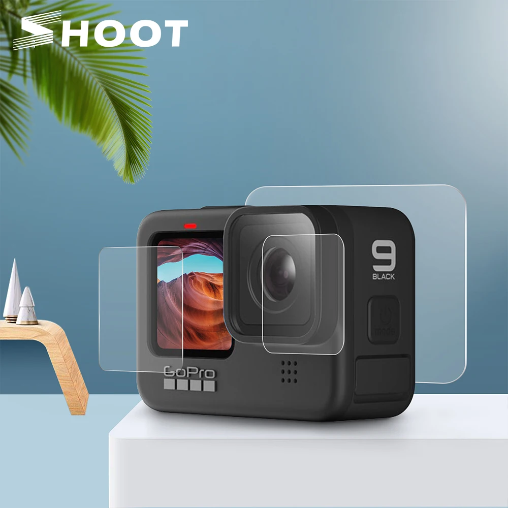 Черная защитная пленка для экрана из закаленного стекла GoPro Hero 9 аксессуары Go Pro |