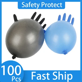 

Universal Latex Nitrile Gloves 100 Pcs Black/Blue Super Thin Dishwashing/Kitchen/Work/Household S/M/L/XL Disposable Gloves