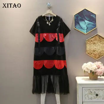 

XITAO Korean Style Women Patchwork Dress O Neck Casual Fashion 2020 Spring Summer Small Fresh Tidal Current Dress Women XJ4755
