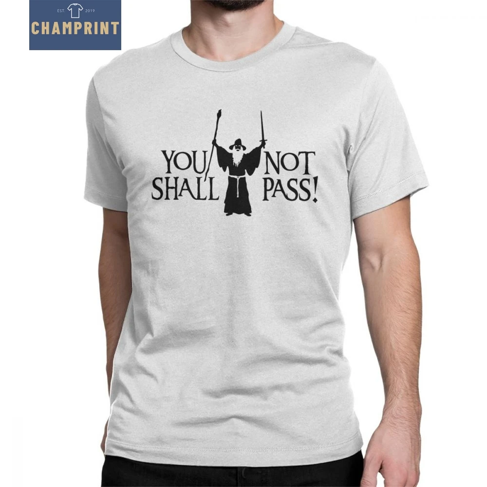 Hommes T Shirt Gandalf Vous Ne Passerez Pas T Shirt Seigneur Des Anneaux Film T Shirts O Cou Vetements 100 Coton Imprime Grande Taille Hauts Aliexpress