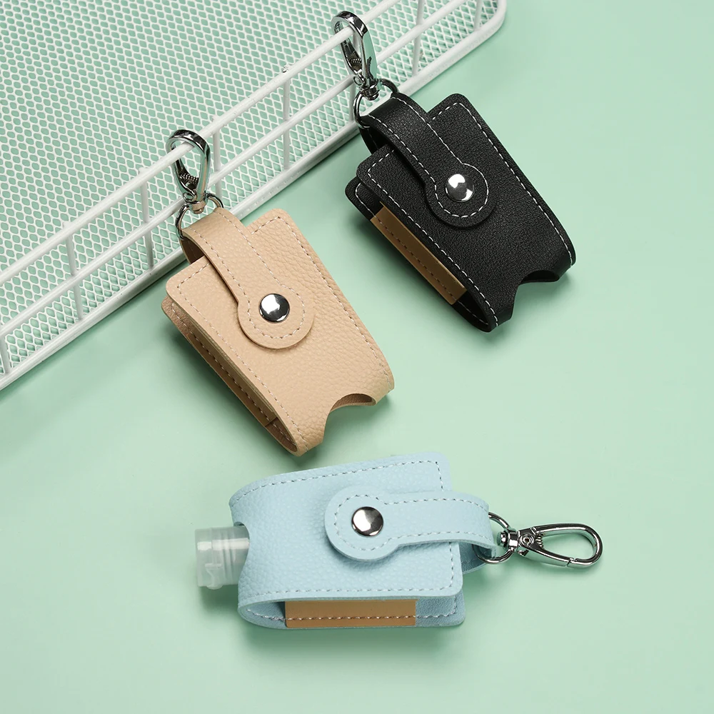 Refillable Bottles 1 PC 30ml Travel Hand Sanitizer Keychain Holder Reusable Flip Cap with Keychain Carrier