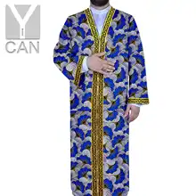 Aliexpress - Y-CAN Men Ankara Print Dashiki Lace Long Sleeve Agbada Caftan Kurta Long Coats Texture  Fashion Comfortble Robes Y201027