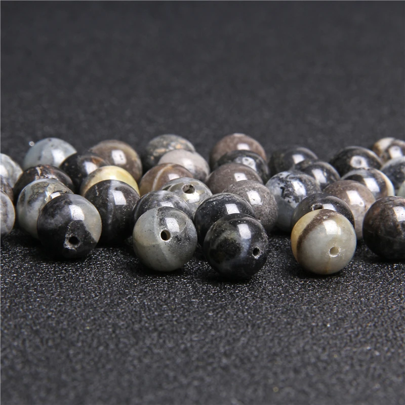 Black Swan Stone Beads Natural Round Loose 4 6 8 10 MM Fit Diy Fashion Jewelry Making Accessories Strand 15'' | Украшения и