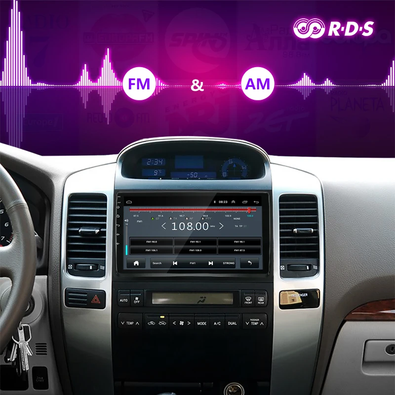 Jansite " 4G RDS автомобильный радиоприемник для Toyota Land Cruiser Prado 2004-2009 Авторадио сенсорный экран для Android зеркальный проигрыватель с рамкой