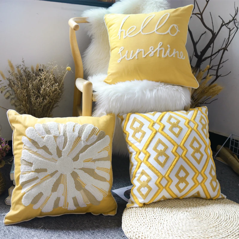

Nordic Simple Style Snowflake Embroidered Pillow Case Cushion Cover Home Decorative Fall Pillow Cover for Living Room Sofa Car