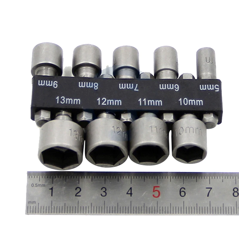 9 шт./компл. 5 мм-13 мм 1/4 дюймов шестигранный хвостовик сопла гаечный ключ Бит Набор сверла адаптер шестигранные электроинструменты C1544 d